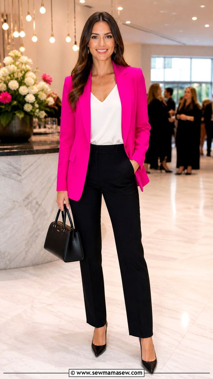 Bold Colored Blazer With Neutral Separates Outfit - 40 blazer outfits ideas