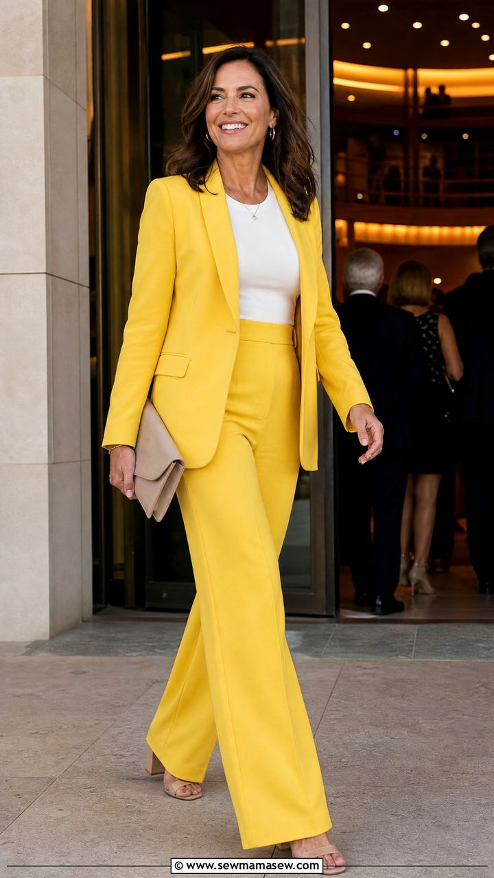 Bold Power Suit With Minimal Accessories Concert Outfit - 30 Concert outfits for women over 40