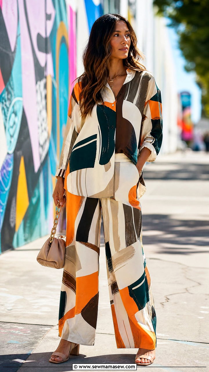 Bold Print Matching Set Outfit - 30 matching set outfits aesthetic