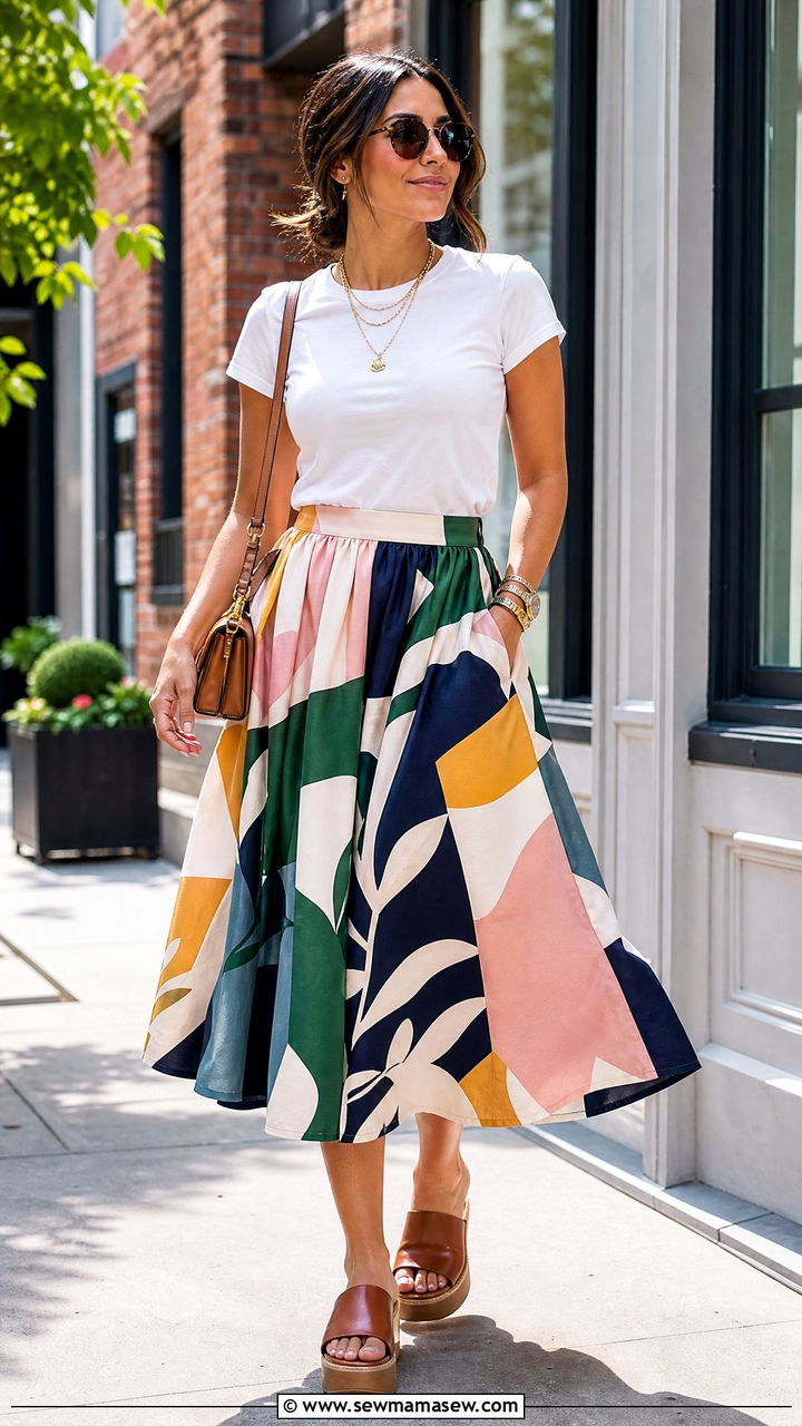 Bold Skirt and Flip Flops Spring Outfit - 30 spring outfits 2026 women aesthetic