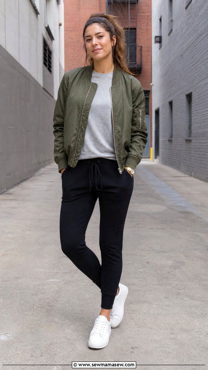Bomber Jacket And Slim Joggers - 40 Road trip outfits