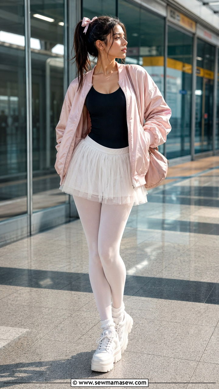 Bomber Jacket Balletcore Outfit - 25 Balletcore outfit ideas