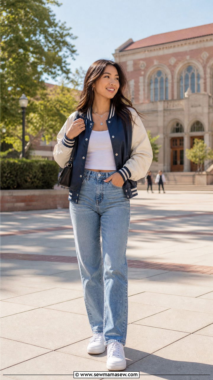 Bomber Jacket College Outfit Casual - 30 College outfit ideas casual 2026