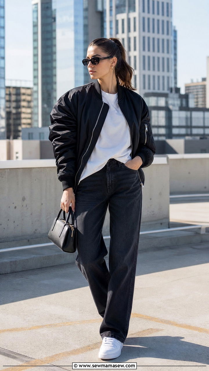 Bomber Jacket and Jeans Outfit - 25 jeans outfits inspo