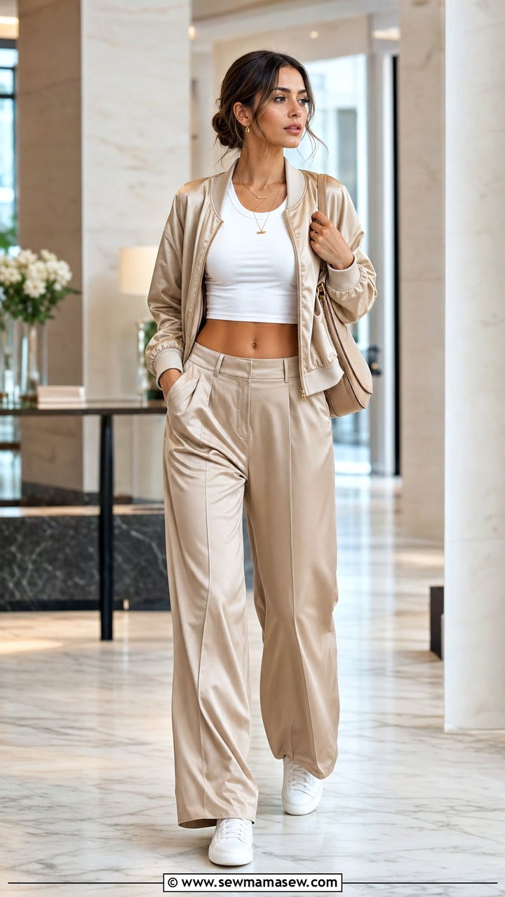 Bomber jacket and matching pants co ord - 35 bomber jacket outfit ideas for women
