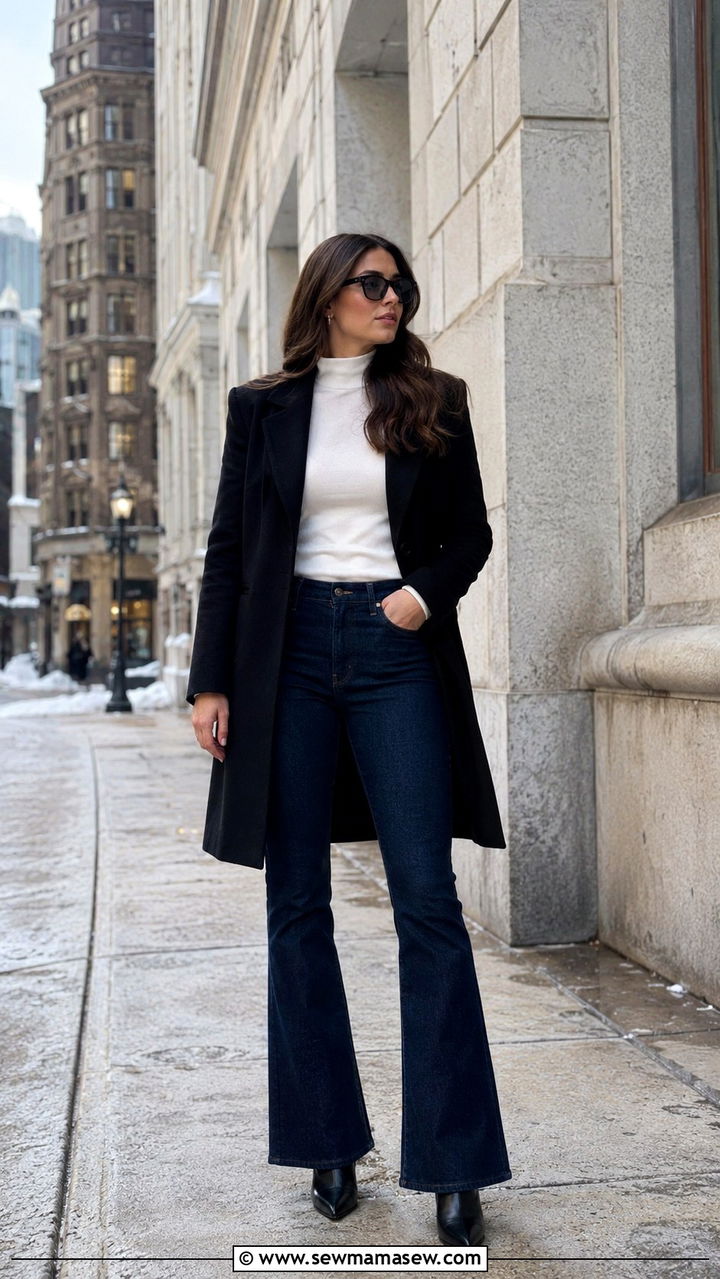 Bootcut Trouser With Heeled Boots - 30 trouser outfit ideas for women