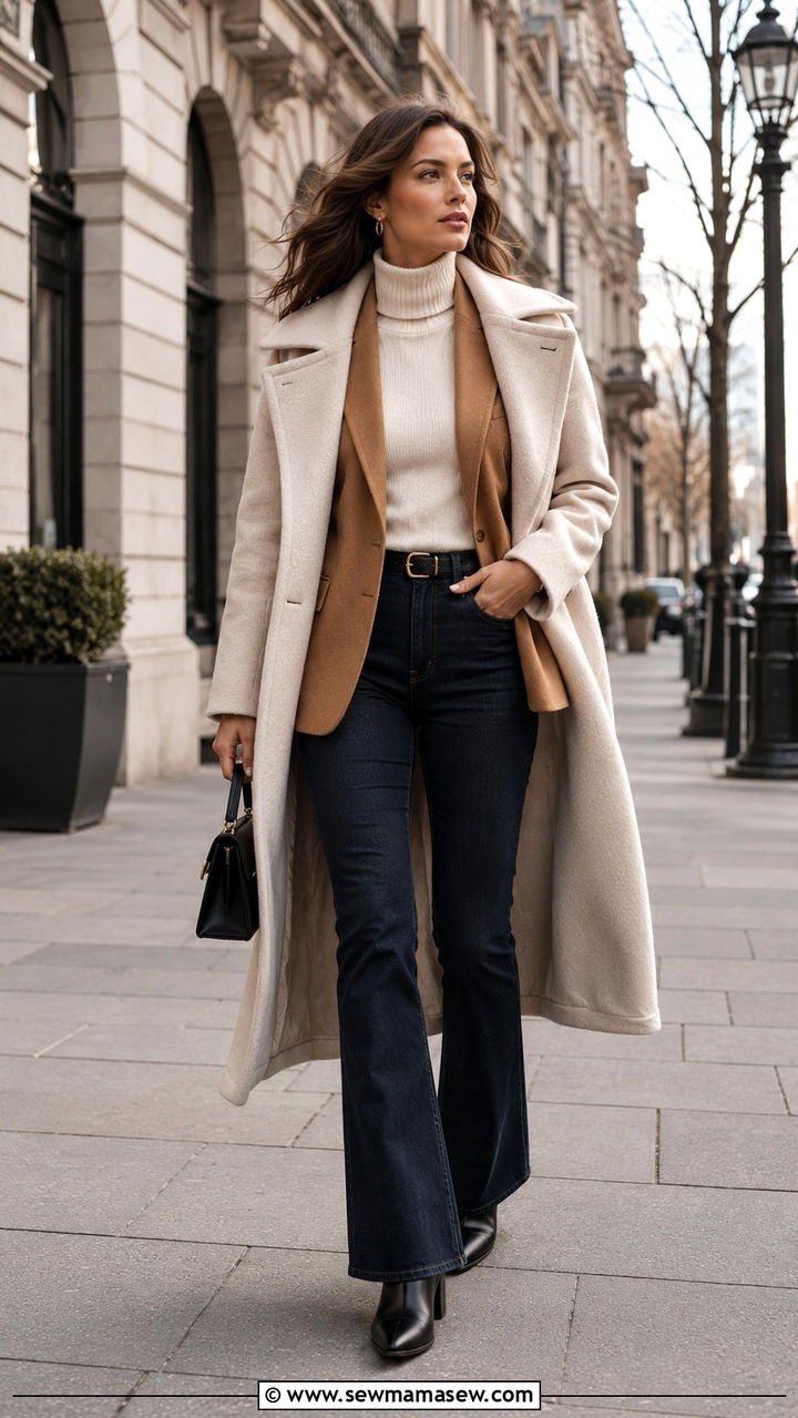 Bootcut jeans with blazer and turtleneck - 25 Bootcut jeans outfit ideas with a blazer