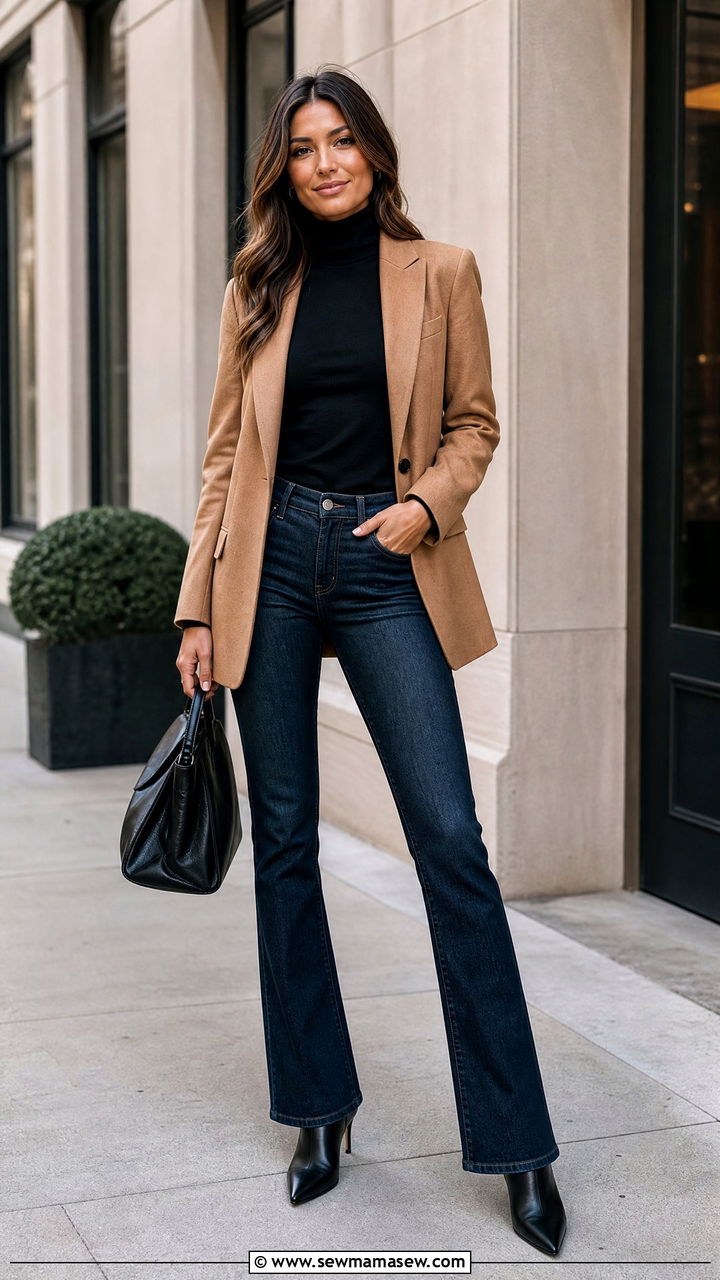 Bootcut jeans with pointed toe ankle boots - 25 Bootcut jeans outfit ideas with boots