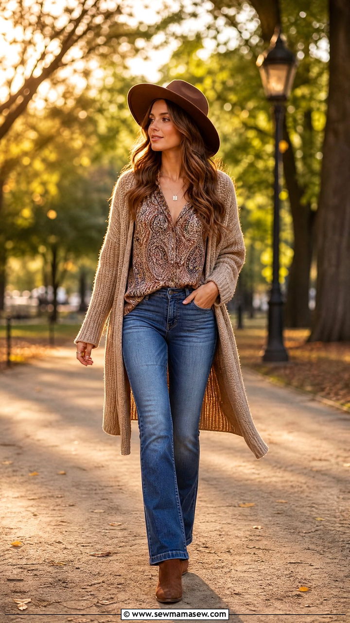 Bootcut jeans with suede mid calf boots - 25 Bootcut jeans outfit ideas with boots