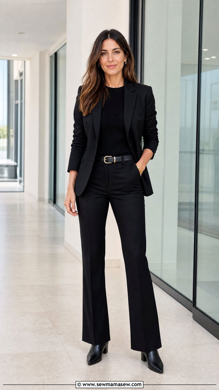 Bootcut trousers with a fitted knit top - 25 Business casual outfits with pants