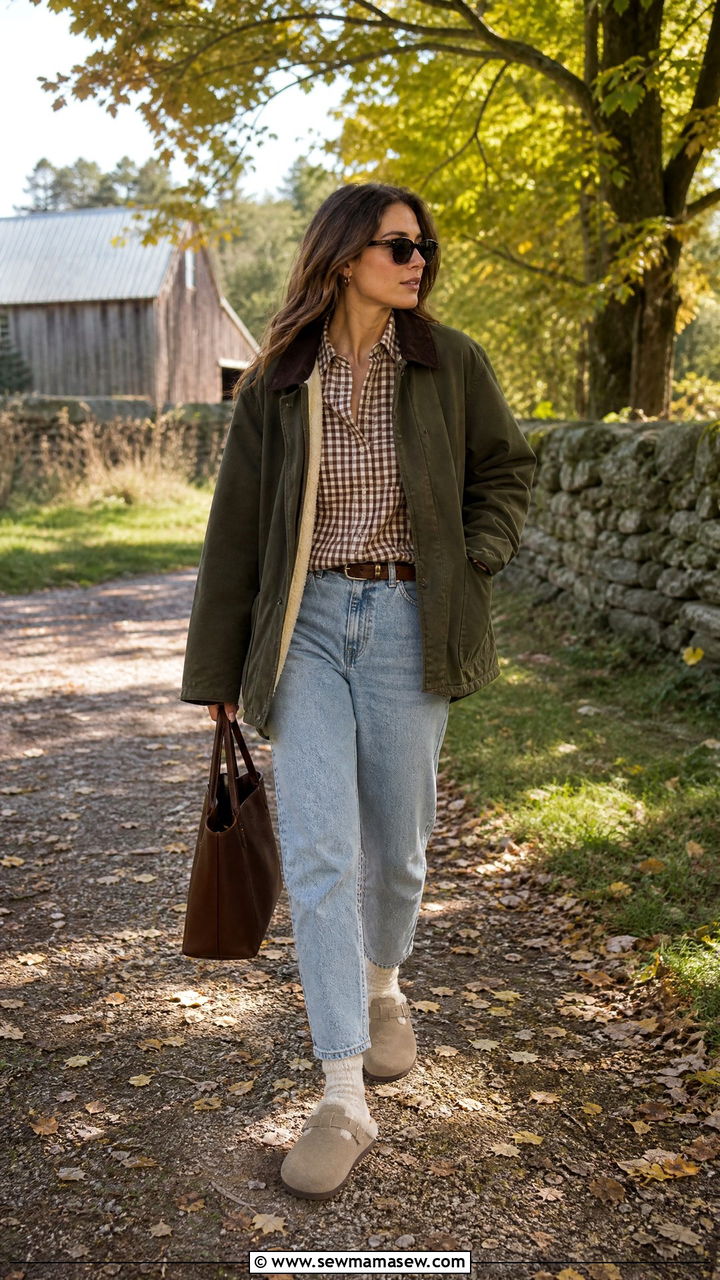 Boston Clogs With A Barn Jacket Outfit - 25 How to style birkenstocks