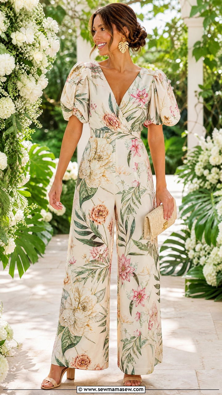 Botanical Floral Jumpsuit - 30 fairycore outfits for women