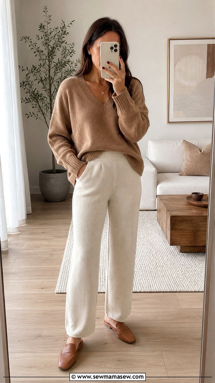 Boxy Tee With Wide Leg Sweatpants - 25 Minimalist loungewear outfit ideas