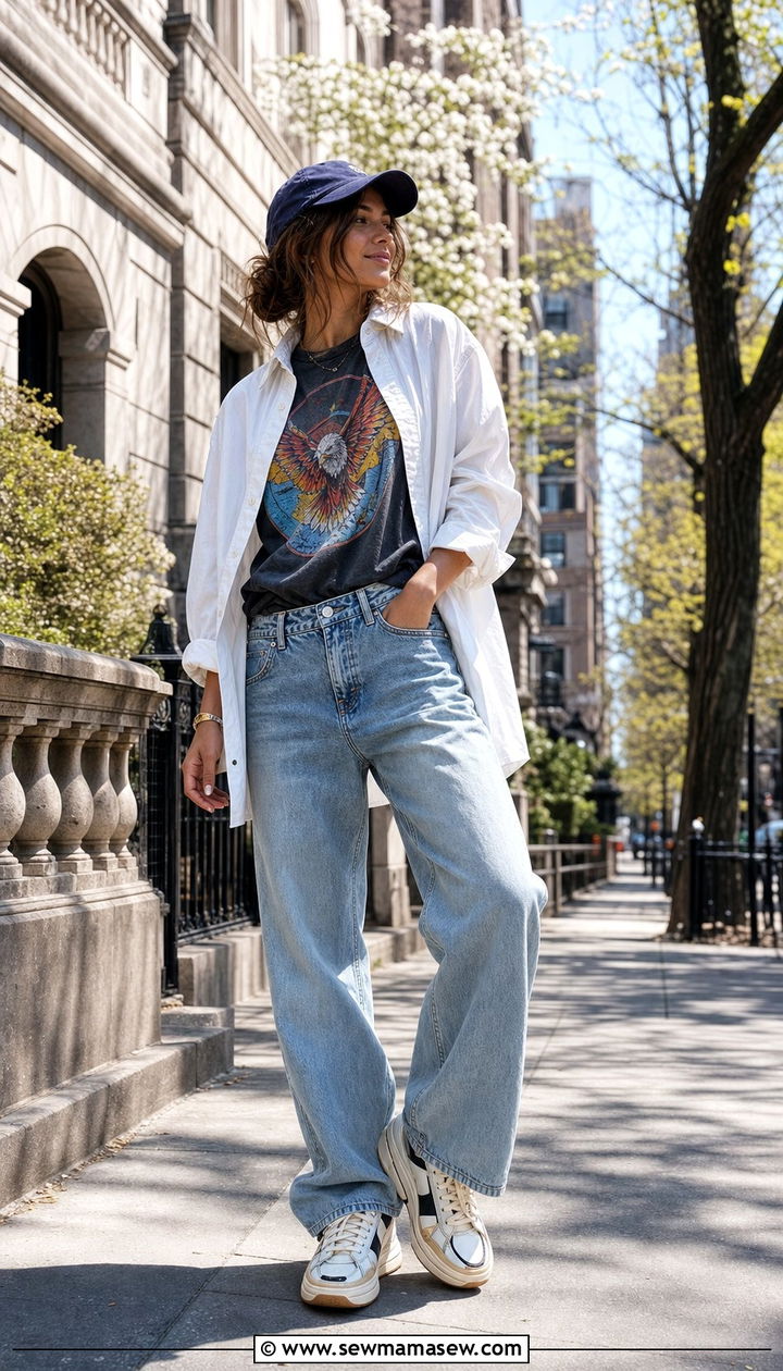 Boyfriend Jeans And Graphic Tee Spring Outfit - 25 Spring outfit formulas