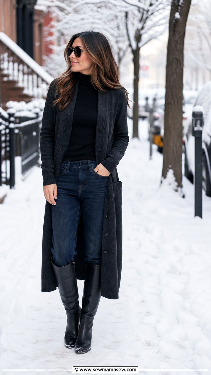 Boyfriend Jeans With Cardigan And Turtleneck - 25 Boyfriend jeans outfit ideas with a cardigan