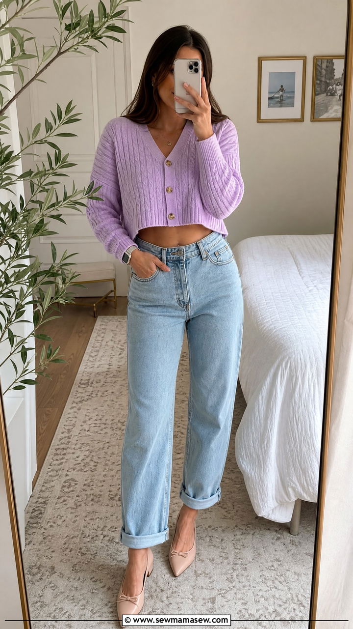 Boyfriend Jeans With Cropped Cardigan - 25 Boyfriend jeans outfit ideas with a cardigan