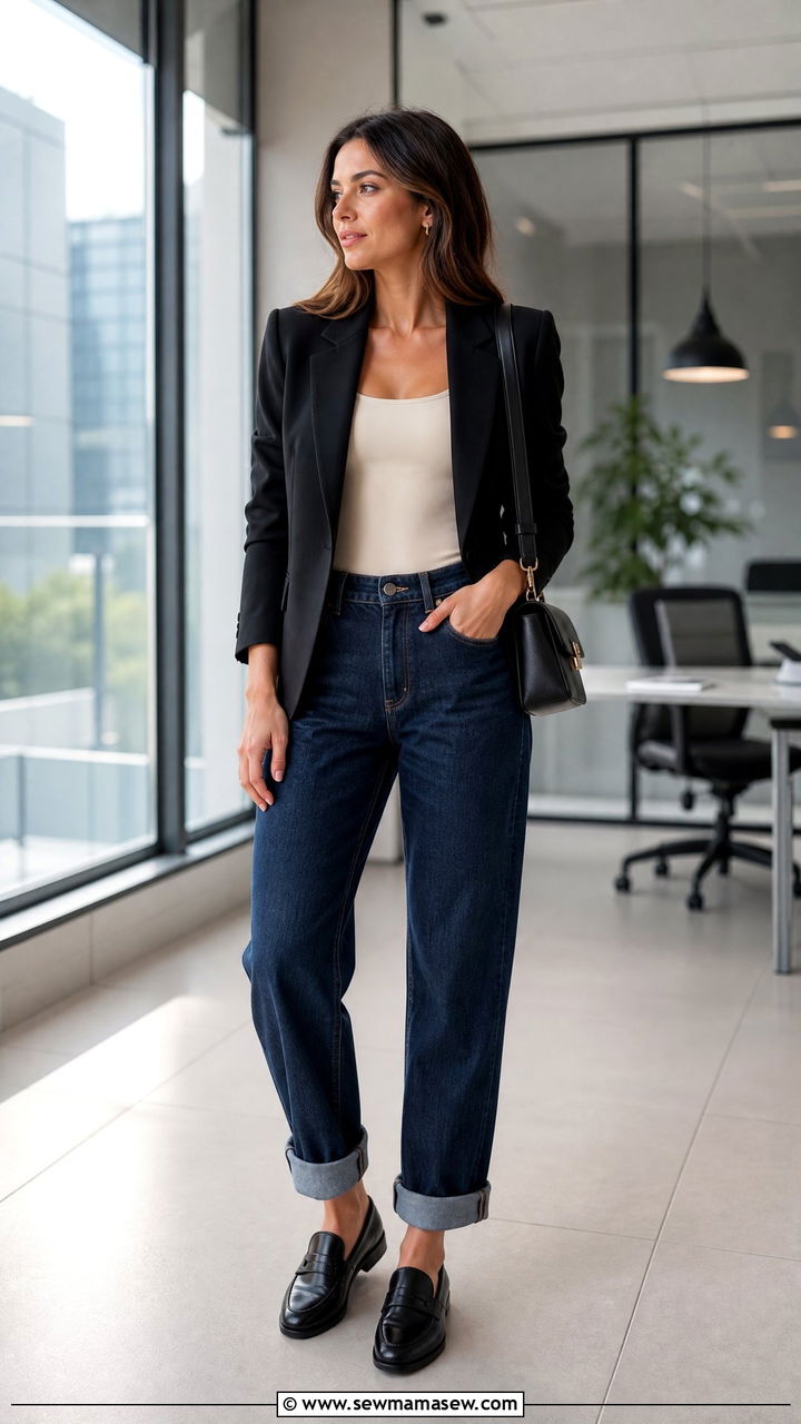 Boyfriend Jeans With Loafers And Blazer - 25 Boyfriend jeans outfit ideas with flats