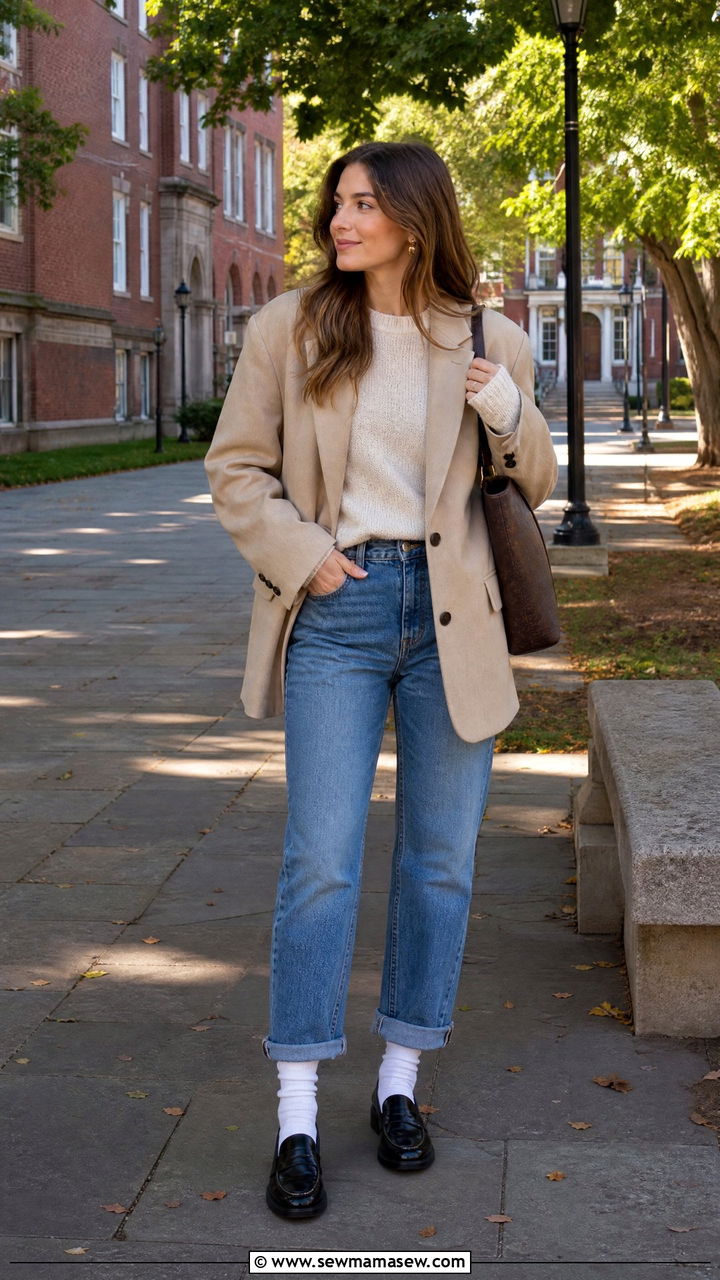 Boyfriend Jeans With Loafers and Socks - 25 Boyfriend jeans outfit ideas with loafers