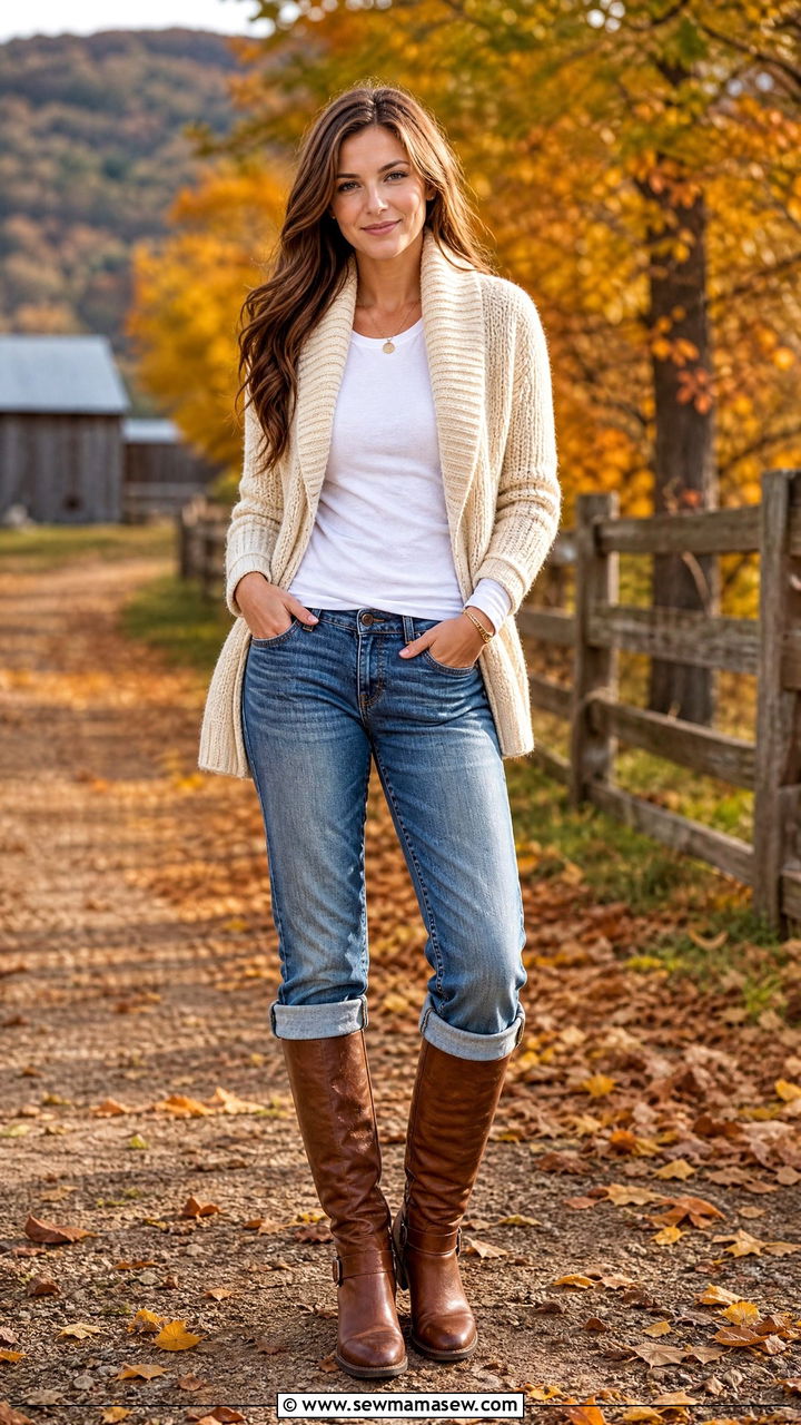 Boyfriend Jeans With Shawl Collar Cardigan - 25 Boyfriend jeans outfit ideas with a cardigan