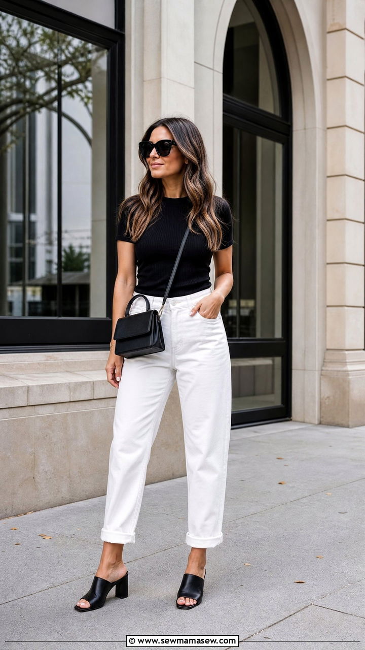 Boyfriend Jeans with Mules Summer Outfit - 30 Summer outfits with boyfriend jeans