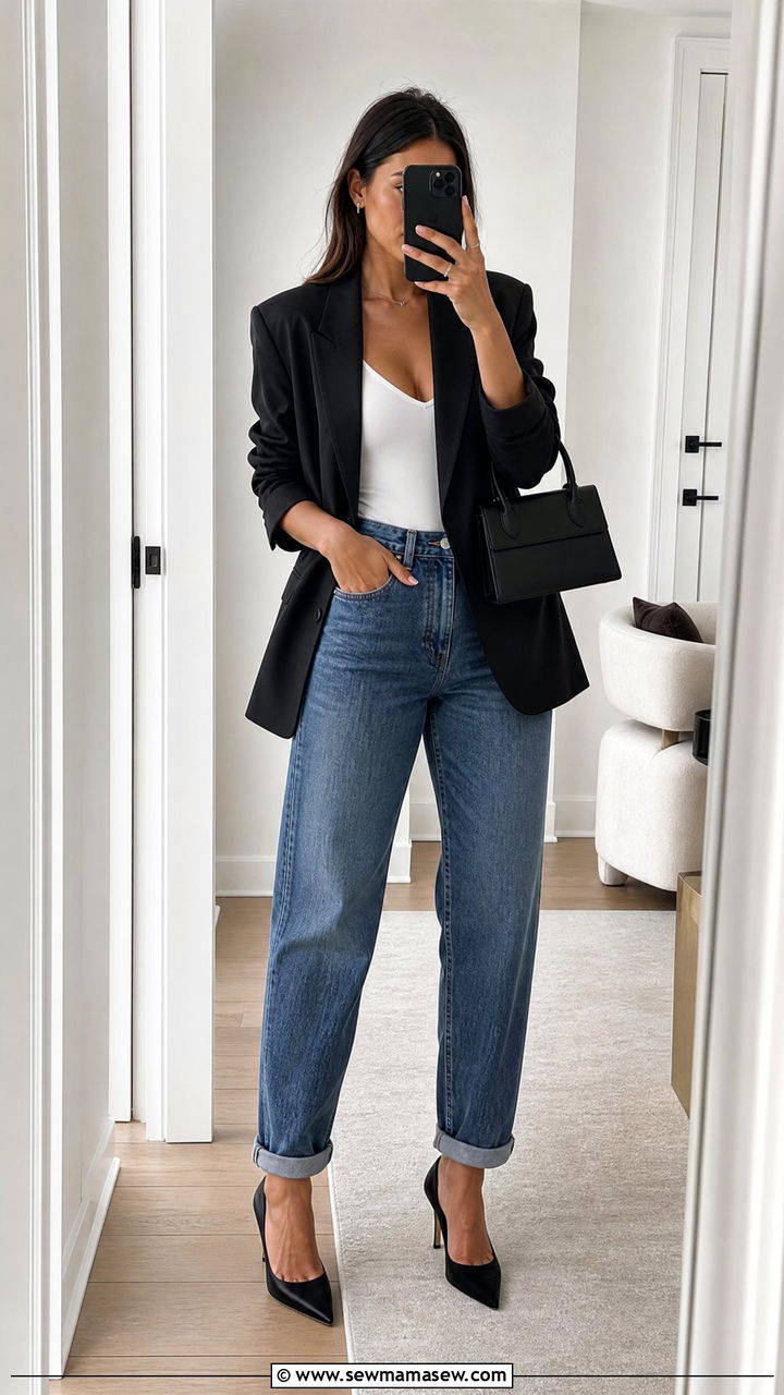 Boyfriend jeans and blazer outfit - 25 How to style boyfriend jeans