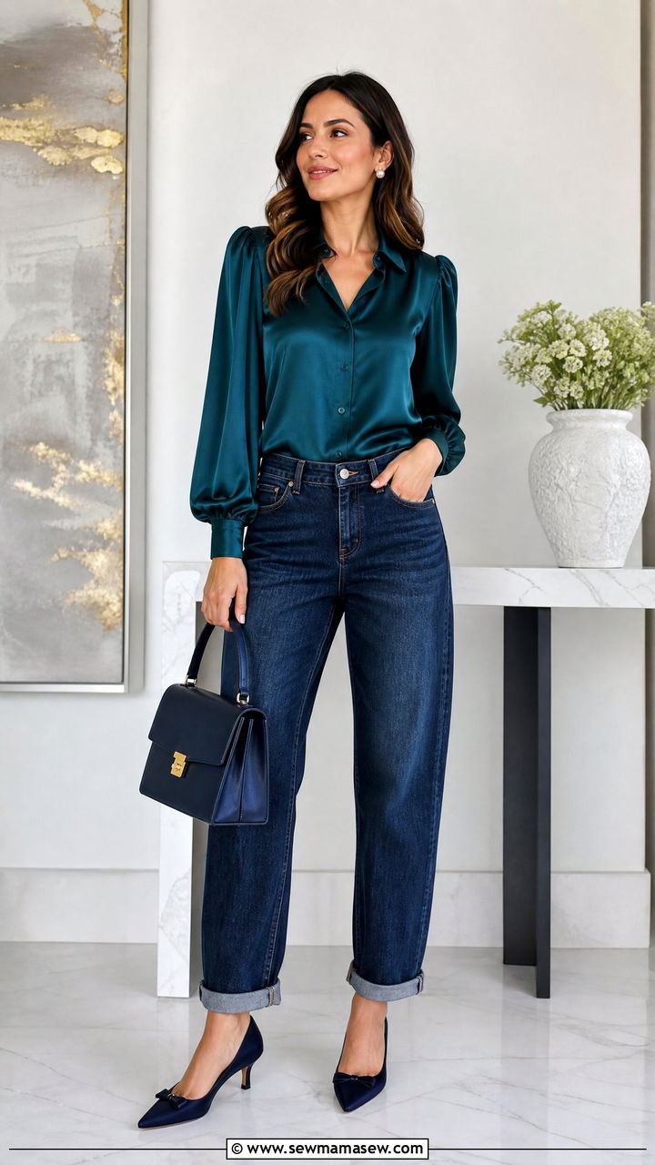 Boyfriend jeans with blouse outfit - 25 How to style boyfriend jeans