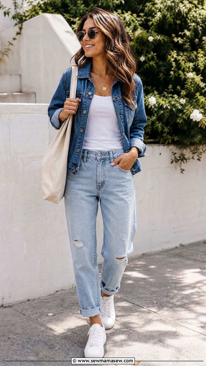 Boyfriend jeans with denim jacket outfit - 25 How to style boyfriend jeans