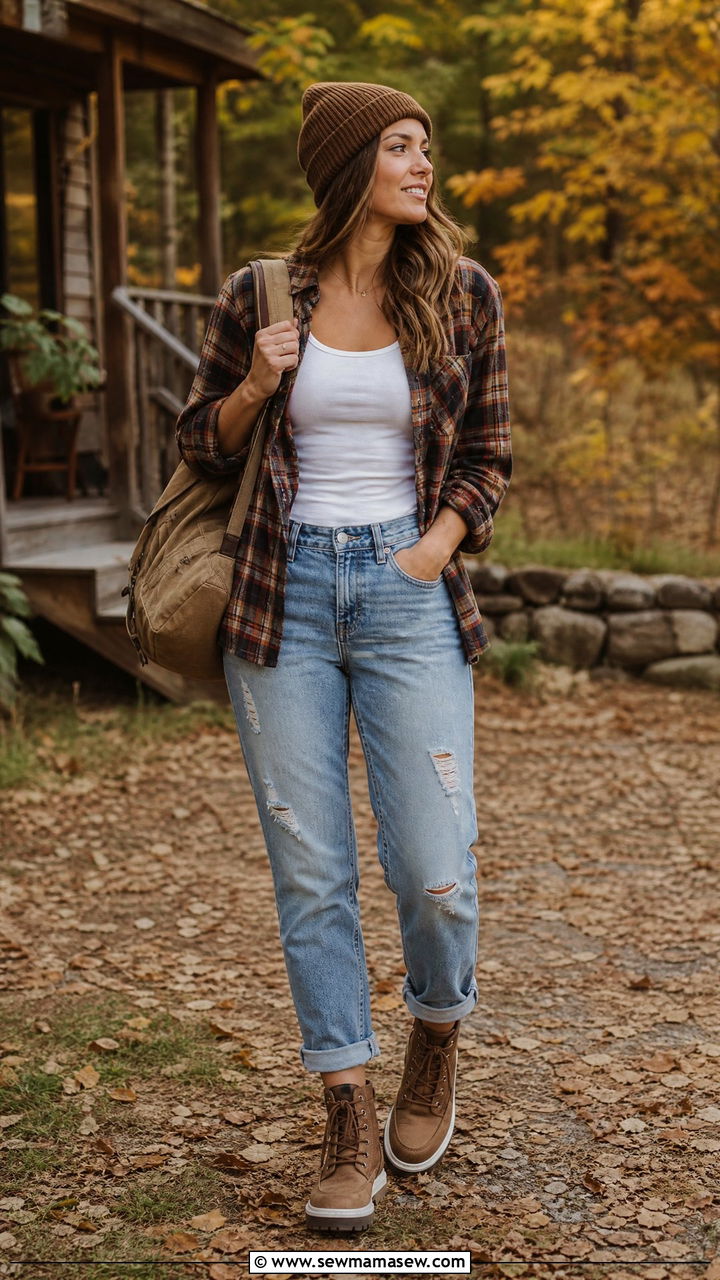 Boyfriend jeans with flannel shirt outfit - 25 How to style boyfriend jeans