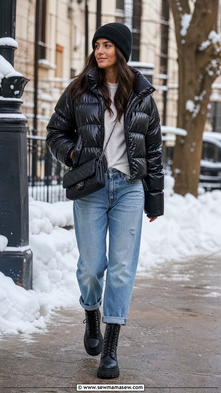 Boyfriend jeans with puffer jacket outfit - 25 How to style boyfriend jeans