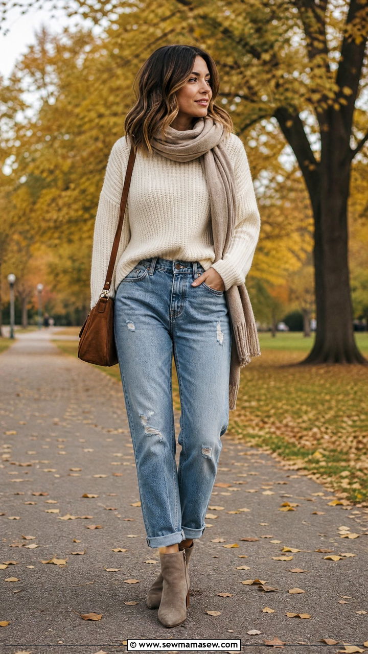 Boyfriend jeans with sweater outfit - 25 How to style boyfriend jeans