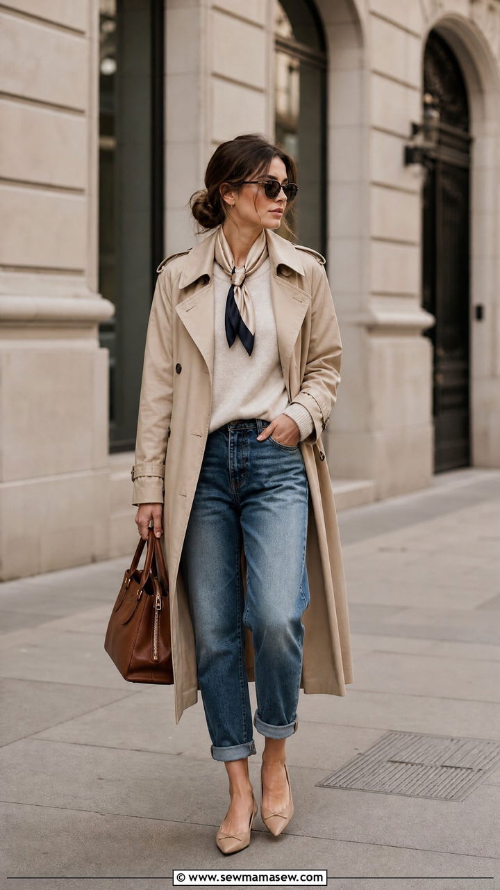 Boyfriend jeans with trench coat outfit - 25 How to style boyfriend jeans