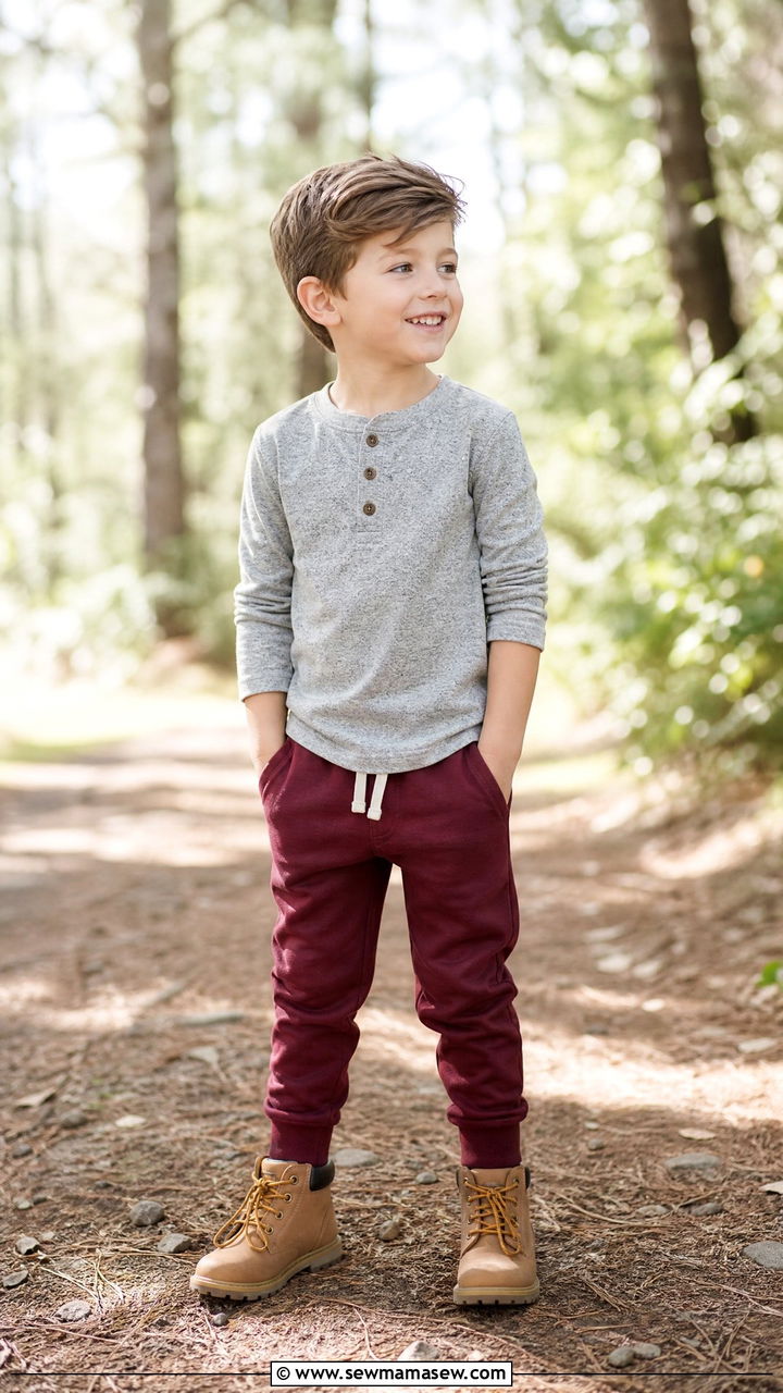 Boys Henley and Joggers Outfit - 25 Kindergarten outfit ideas