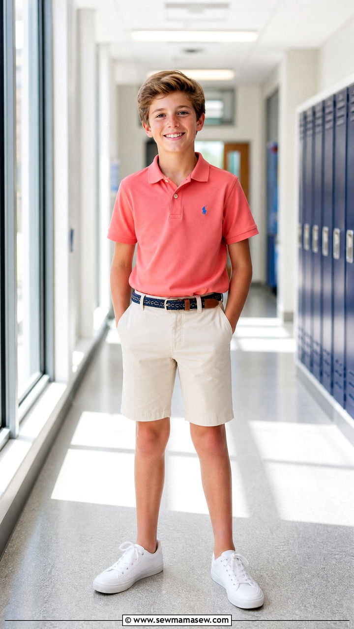 Boys Polo and Chino Shorts Outfit - 25 Kindergarten outfit ideas