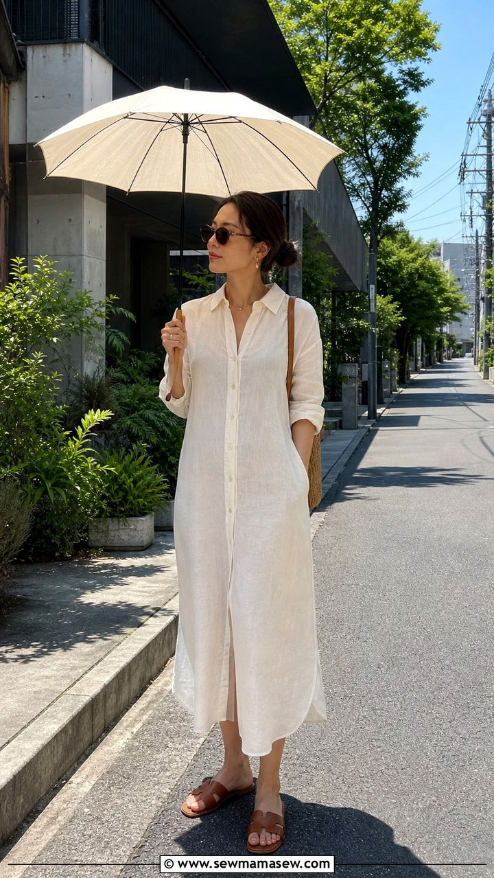 Breezy linen shirt dress for humid summer days - 40 What to wear in Tokyo