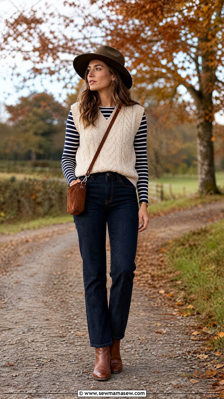 Breton Top With Monochrome Black - 25 French girl outfit ideas with a Breton top