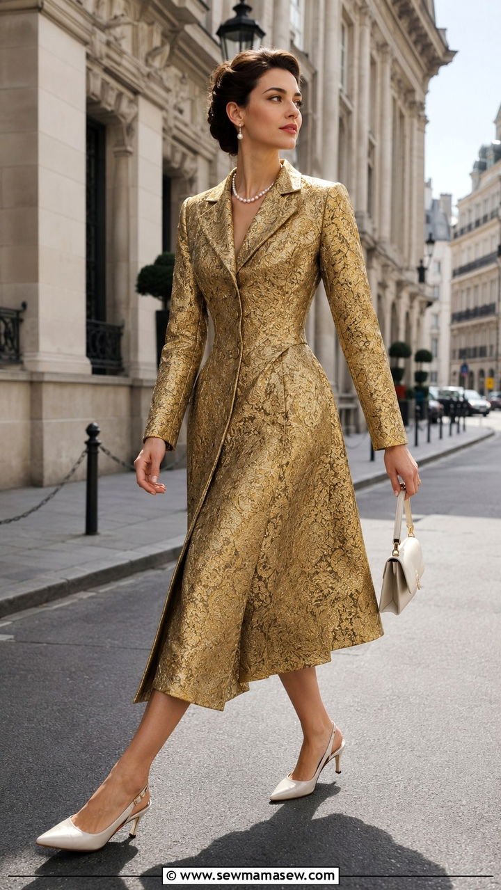 Brocade Coat Dress With Pearl Accessories - 25 Opera aesthetic outfit ideas