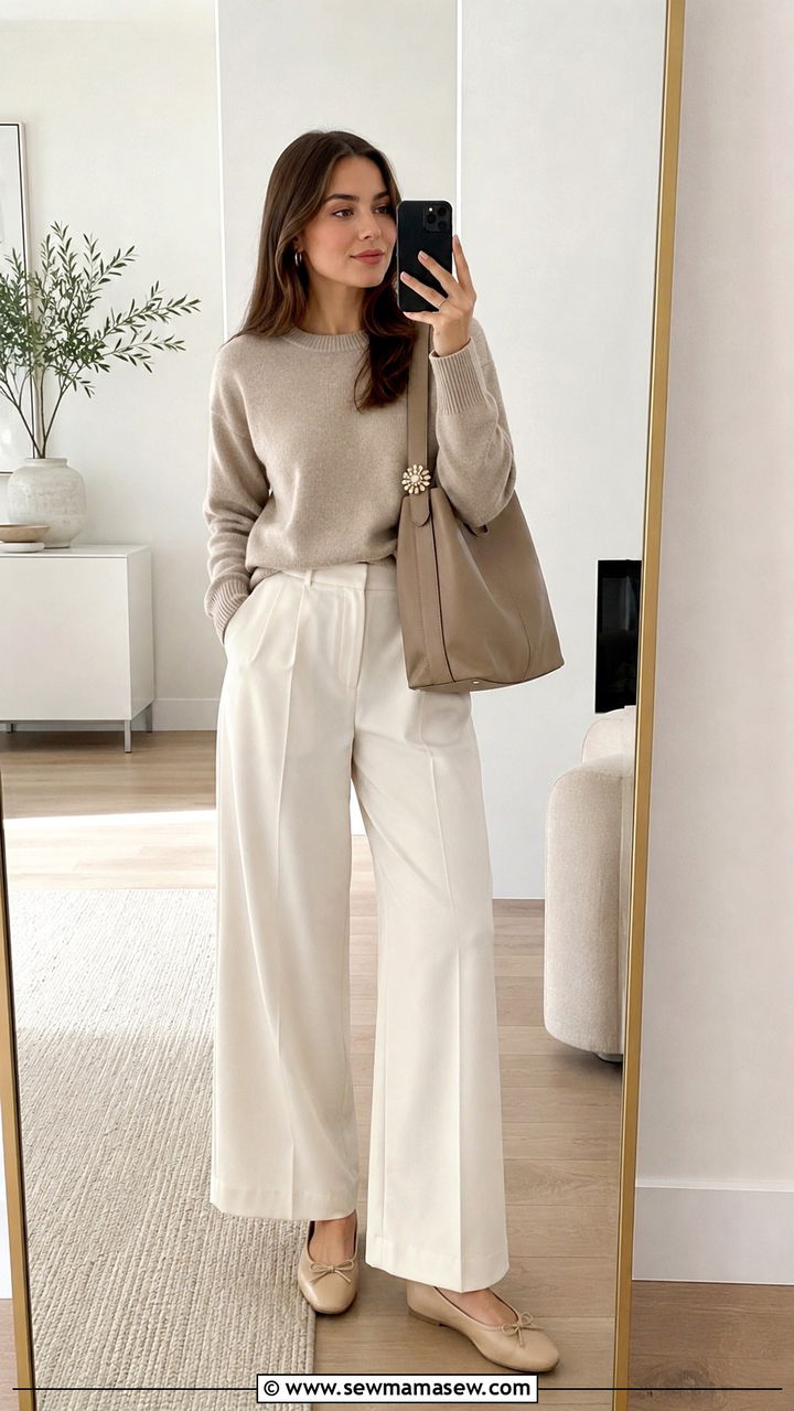 Brooch On Crew Neck Jumper With Barrel Leg Jeans - 20 Brooch outfit ideas 2026