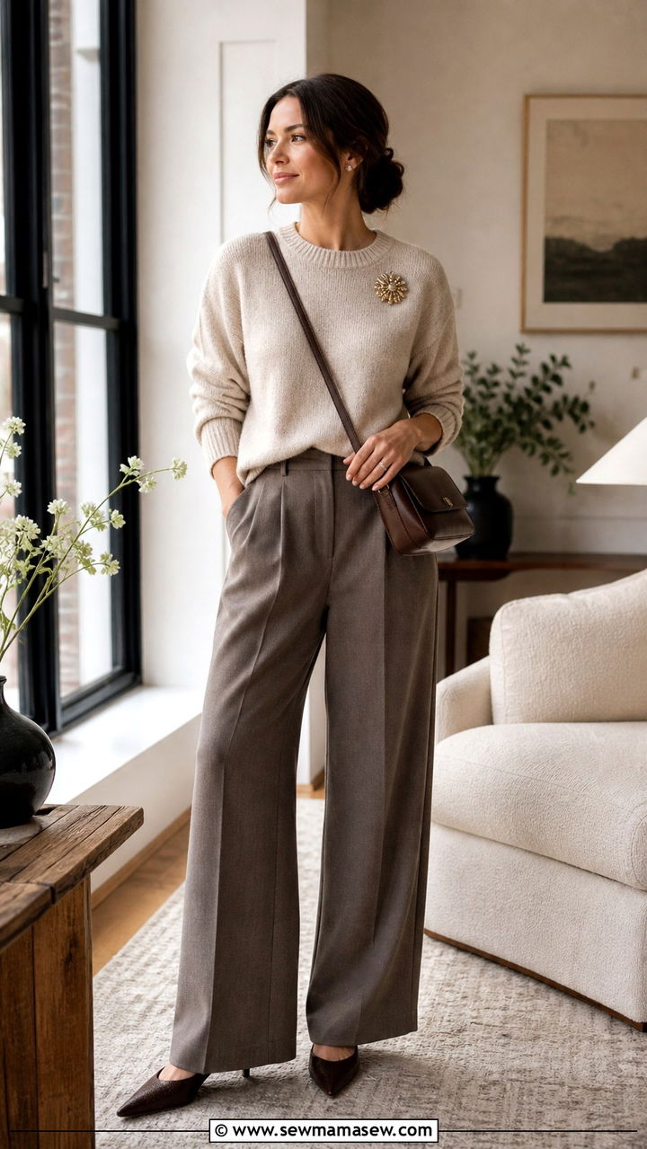 Brooched Knit Sweater Outfit - 20 2026 outfits Pinterest