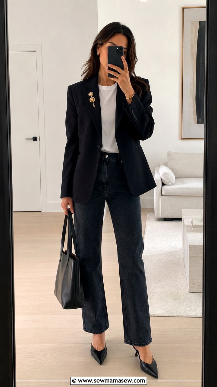 Brooched Tailored Blazer Outfit - 20 2026 outfits Pinterest