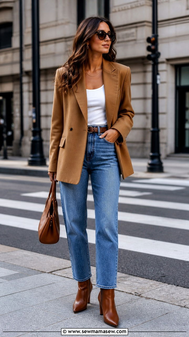 Brown Blazer with Jeans Outfit - 40 Brown outfit ideas