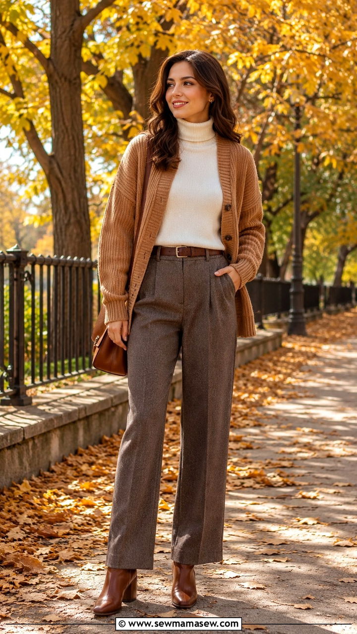 Brown Trouser Fall Outfit - 30 trouser outfit ideas for women