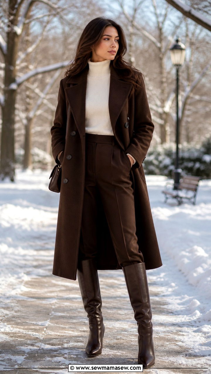 Brown Wool Coat Outfit - 40 Brown outfit ideas