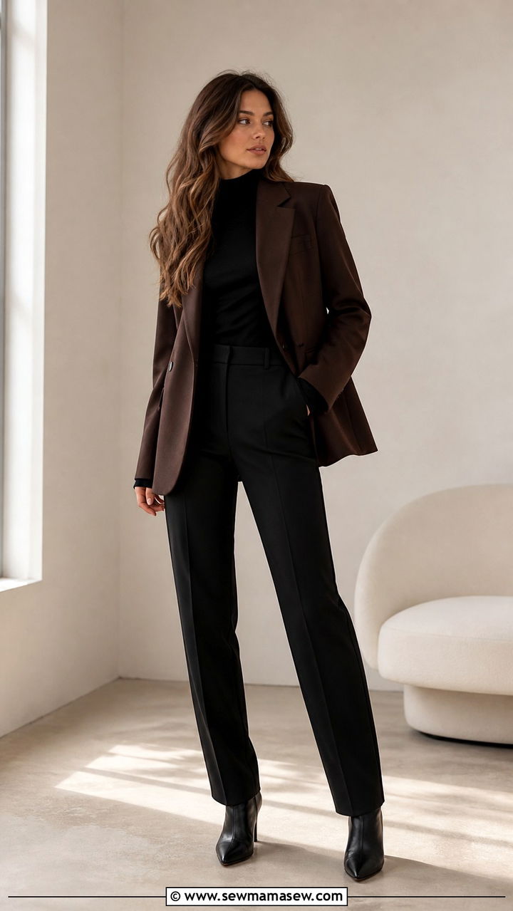 Brown and Black Outfit - 40 Brown outfit ideas