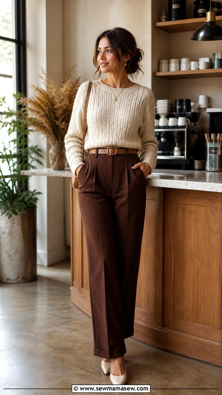 Brown and Cream Outfit - 40 Brown outfit ideas