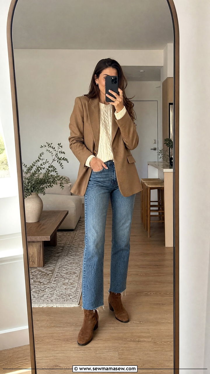 Brown ankle boots with straight leg jeans outfit - 35 How to style ankle boots