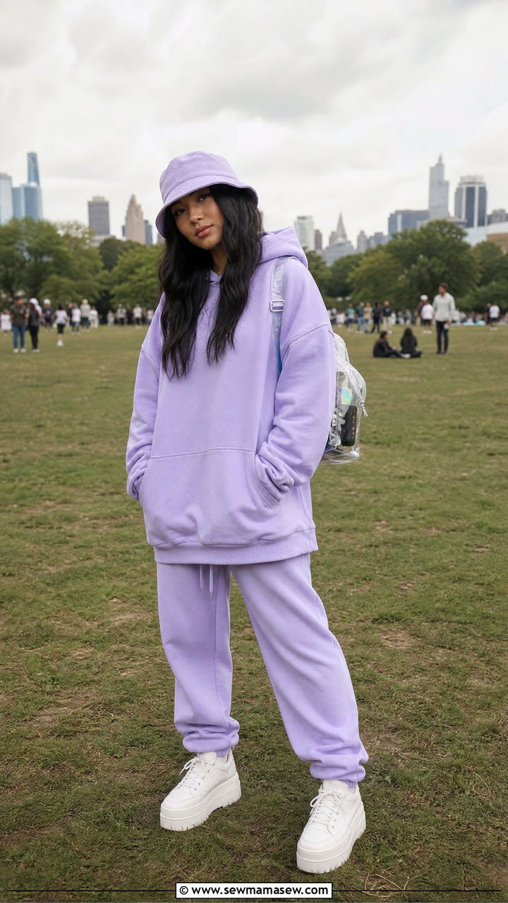 Bucket Hat and Matching Sweatsuit Outfit - 25 Governor's Ball outfit ideas