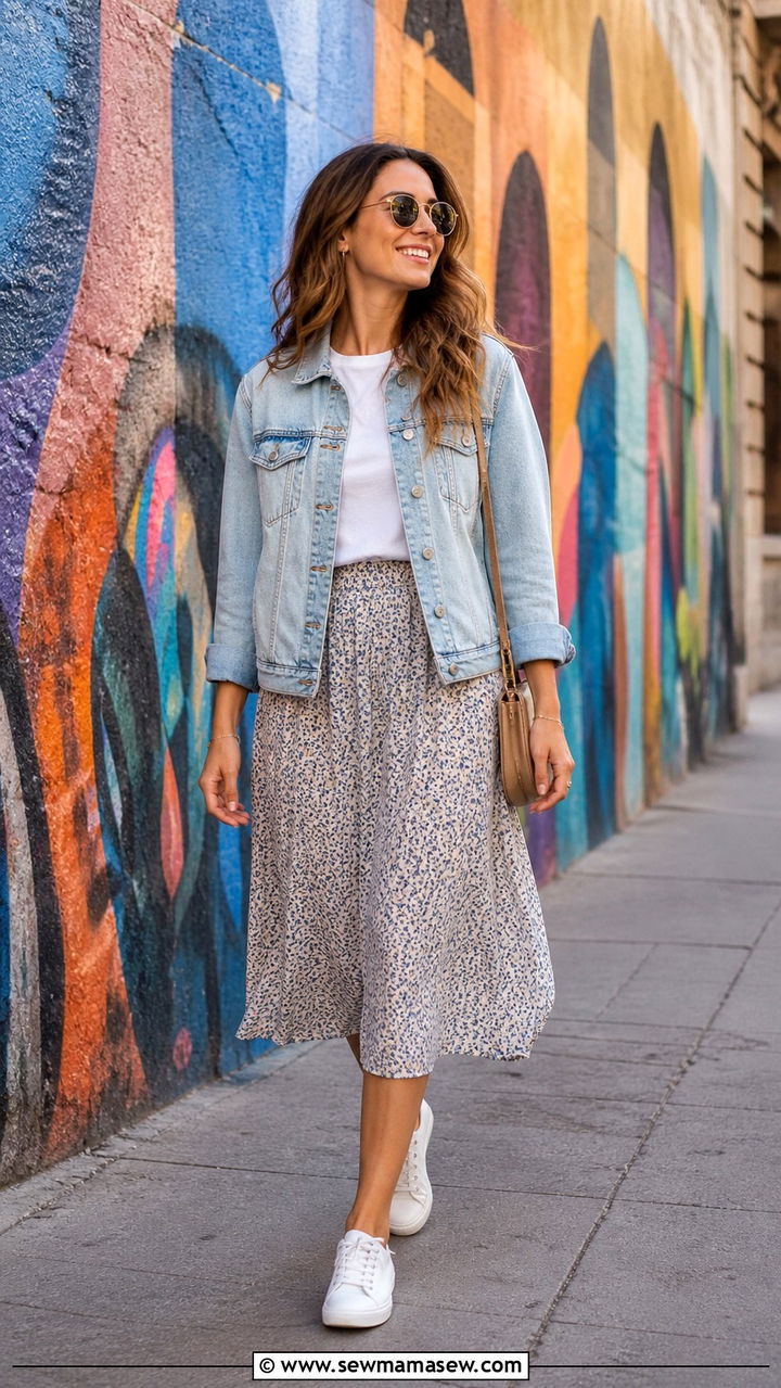 Budapest denim jacket midi skirt outfit - 40 What to wear in Budapest