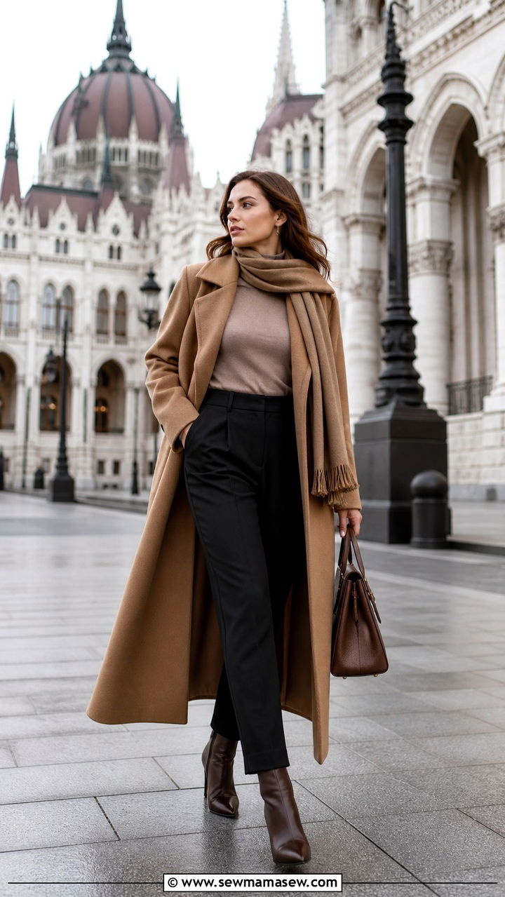 Budapest long wool coat outfit - 40 What to wear in Budapest