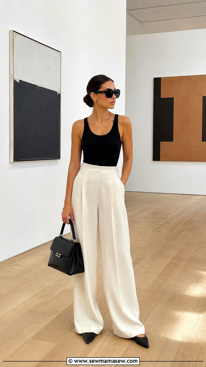 Bug eye sunglasses with wide leg trousers and fitted tank - 20 summer outfits with bug eye sunglasses