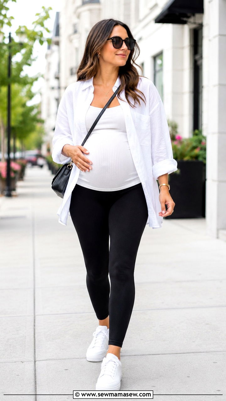 Bump Friendly Oversized Button Down Outfit - 20 Non maternity maternity outfits
